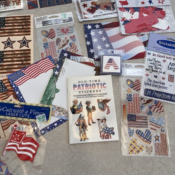 LOT PATRIOTIC 4TH OF JULY USA Veterans Patriotic Stickers And Mixed Scrapbooking - Picture 6 of 10